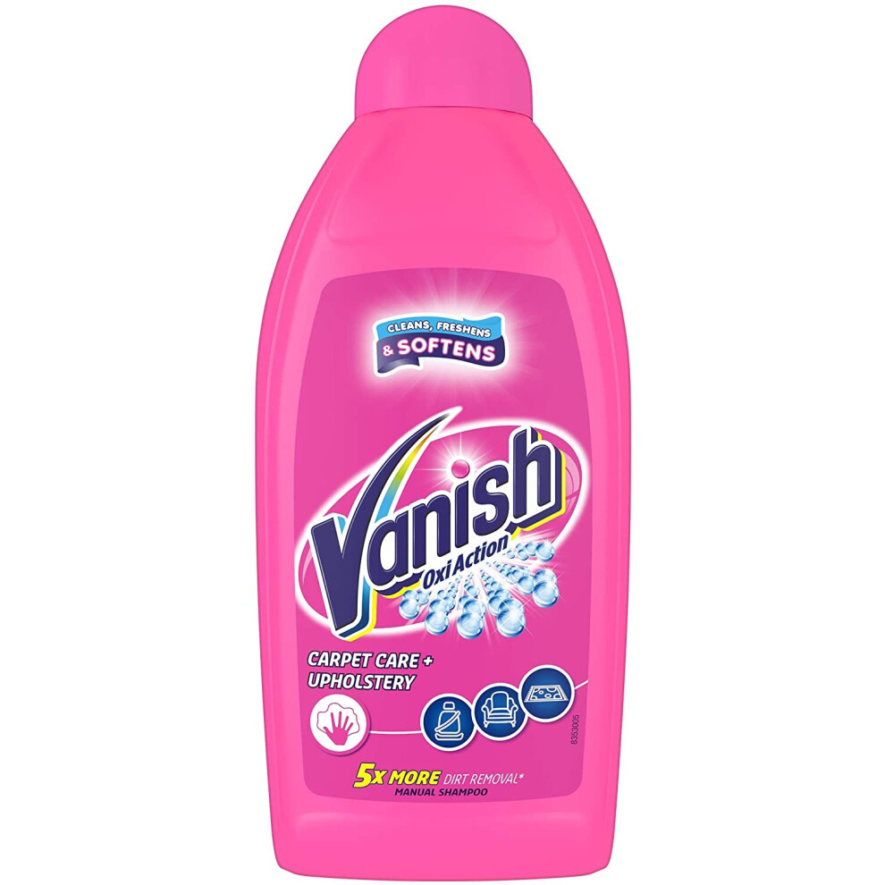 Vanish Carpet Cleaner + Upholstery, Power Liquid Shampoo, Large Area Cleaning, 450 ml, Pack of 3