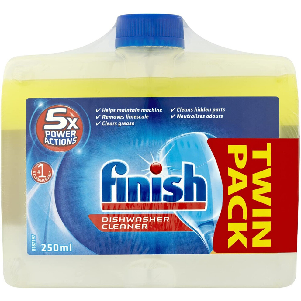 Finish Dual Action Dishwasher Cleaner 2 x 250 ml (Pack of Two)