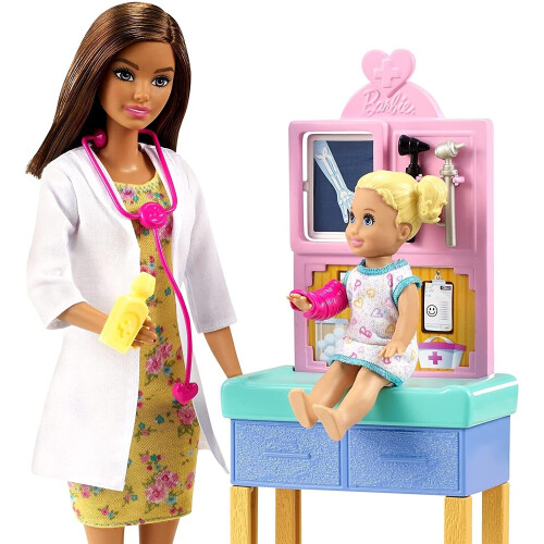 Barbie Barbie Bambola e Set Gioco, Tema Pediatra con Bambola, 1 Paziente, Mobili e Accessori 2