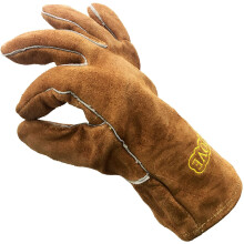 Cosystove Genuine Leather High Quality Heavy Duty Heat Resistant Safety Gauntlet Gloves for Woodburner Multi-Fuel Wood Burning Stoves Protection from