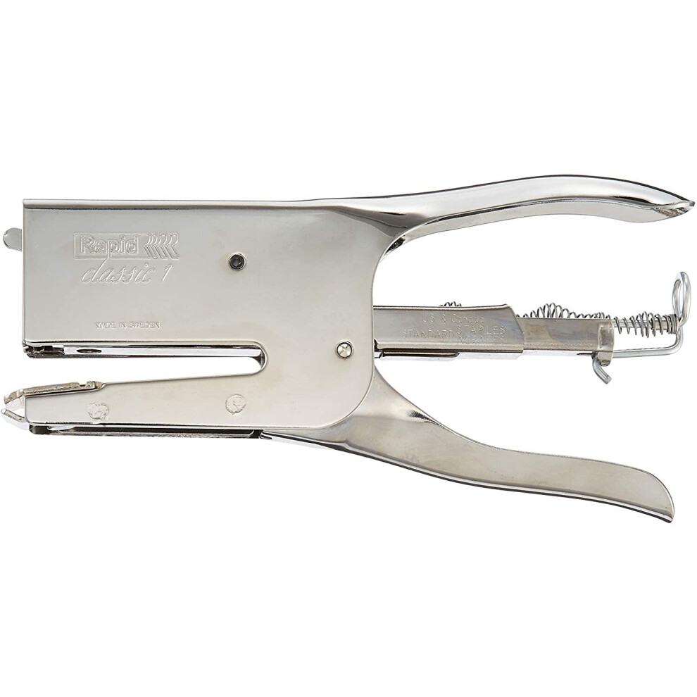 Rapid Classic K1 Stapling Pliers, Uses 26/6 And 26/8 Mm Staples, 50 Sheet Capacity, Metal, Chrome, 10510602 7313465106020