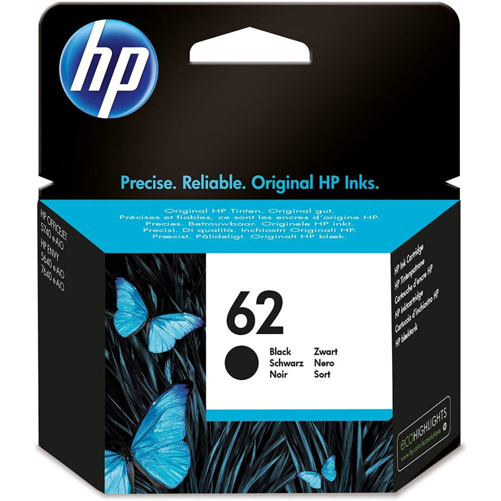 Hp C2p04ae 62 Original Ink Cartridge, Single Pack Black