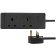 pro elec 2118 BLACK 5M 2 gang 5m black extension lead