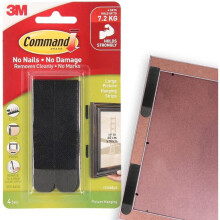 Command Large Picture Hanging Strips, Pack of 4 x 2 Adhesive Strips, Black - Damage Free Hanging - For Posters, Pictures, Frames and Mirrors, Wall
