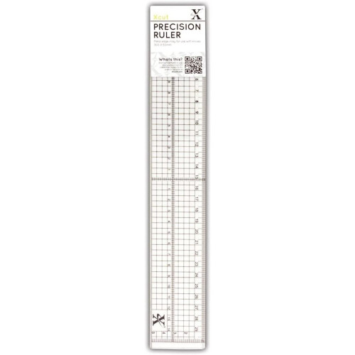 Docrafts 30 cm Precision Ruler with Metal Edge Inlay, Black