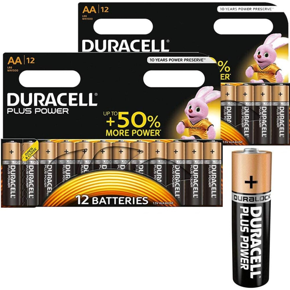 Duracell Plus MN1500 Alkaline AA Batteries - 24-Pack