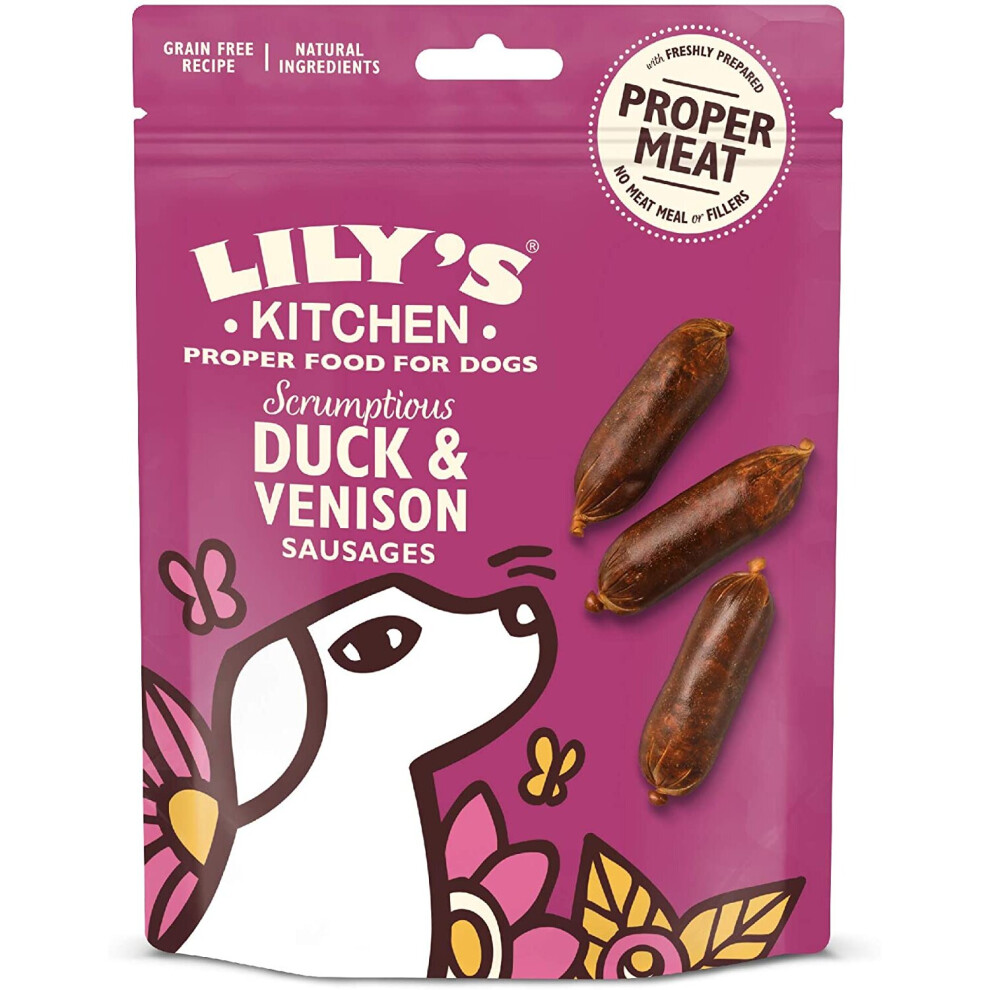 Lily's Kitchen Scrumptious Duck And Venison Sausages Dog Treat (8 X 70 g)