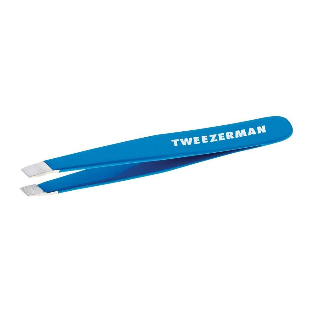 Tweezerman Bahama Blue Stainless Steel Mini Slant Tweezer