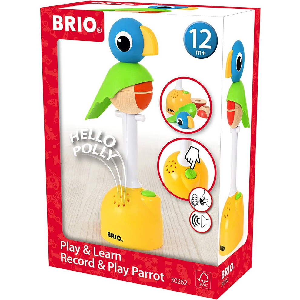 BRIO Stacking Record & Play Parrot Toddler Toy for Kids 12 Months and Up