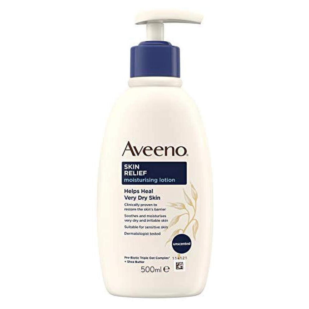 Aveeno Skin Relief Moisturising Lotion, Soothes Skin From Day 1, Body Lotion For Very Dry And Irritable Skin Care, 500 Ml