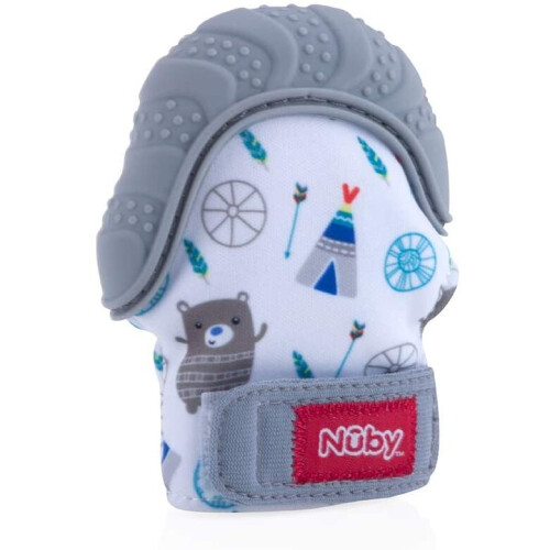 Nuby Nuby Teething Mitt, Grey