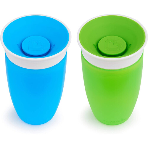 Munchkin Munchkin Miracle 360 Sippy Cup, Green/Blue, 10oz/296 ml, 2 Pack 2
