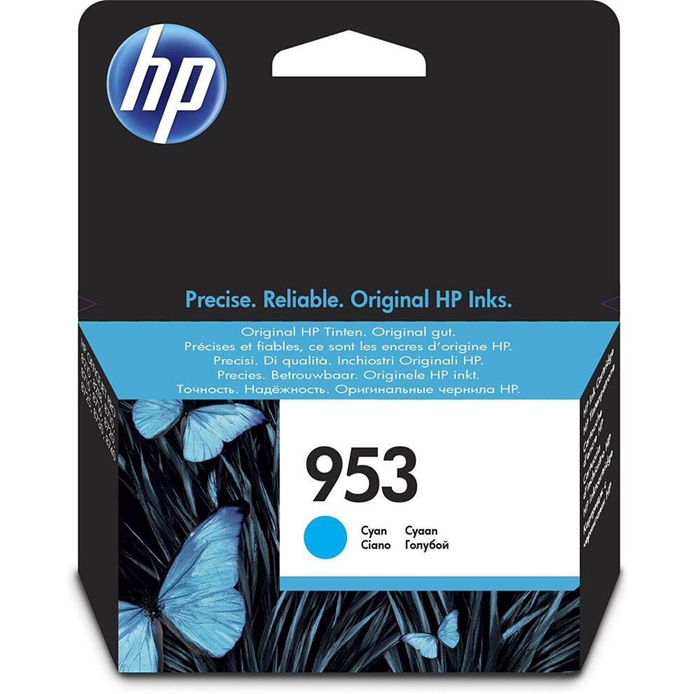 HP F6U12AE 953 Original Ink Cartridge, Cyan, Single Pack