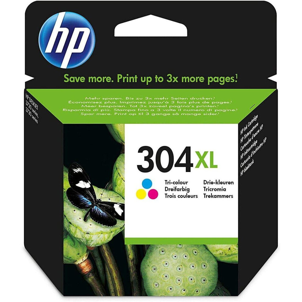 HP N9K07AE 304XL High Yield Original Ink Cartridge, Tri-Color, Single Pack