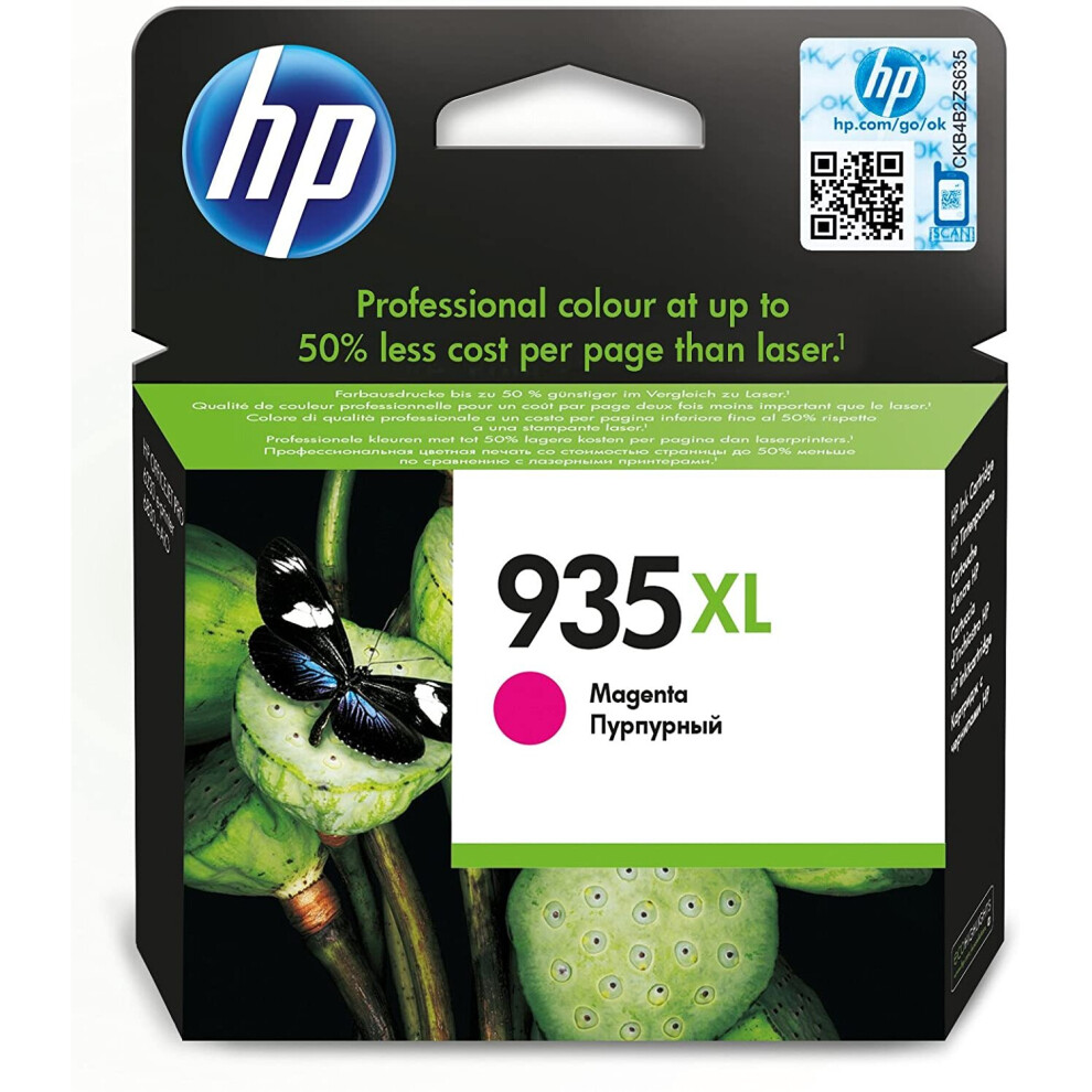 HP C2P25AE 935XL High Yield Original Ink Cartridge, Magenta, Single Pack