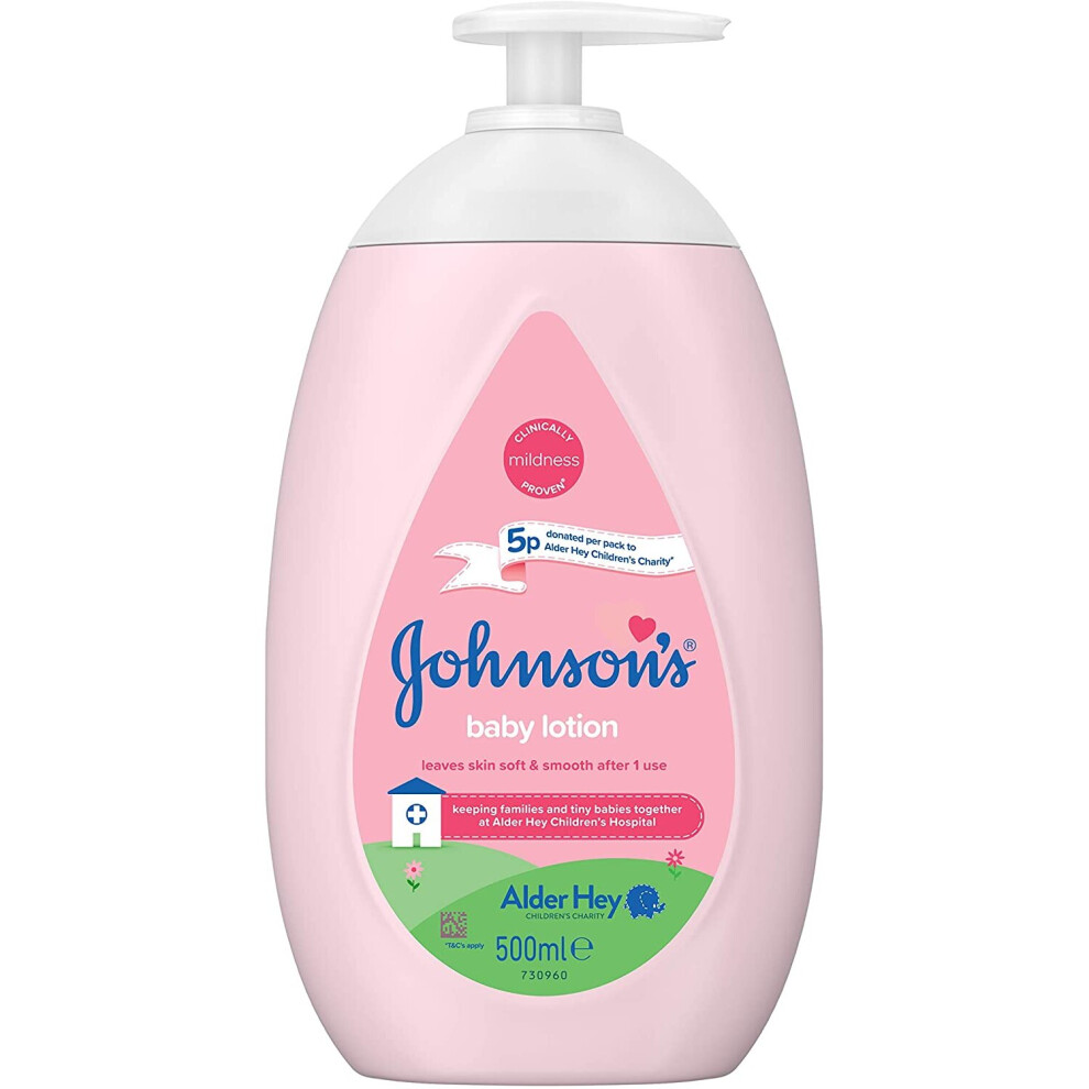 JOHNSON'S Baby Lotion 500ml – Gentle and Mild for Delicate Skin and Everyday Use – 24h Moisturisation