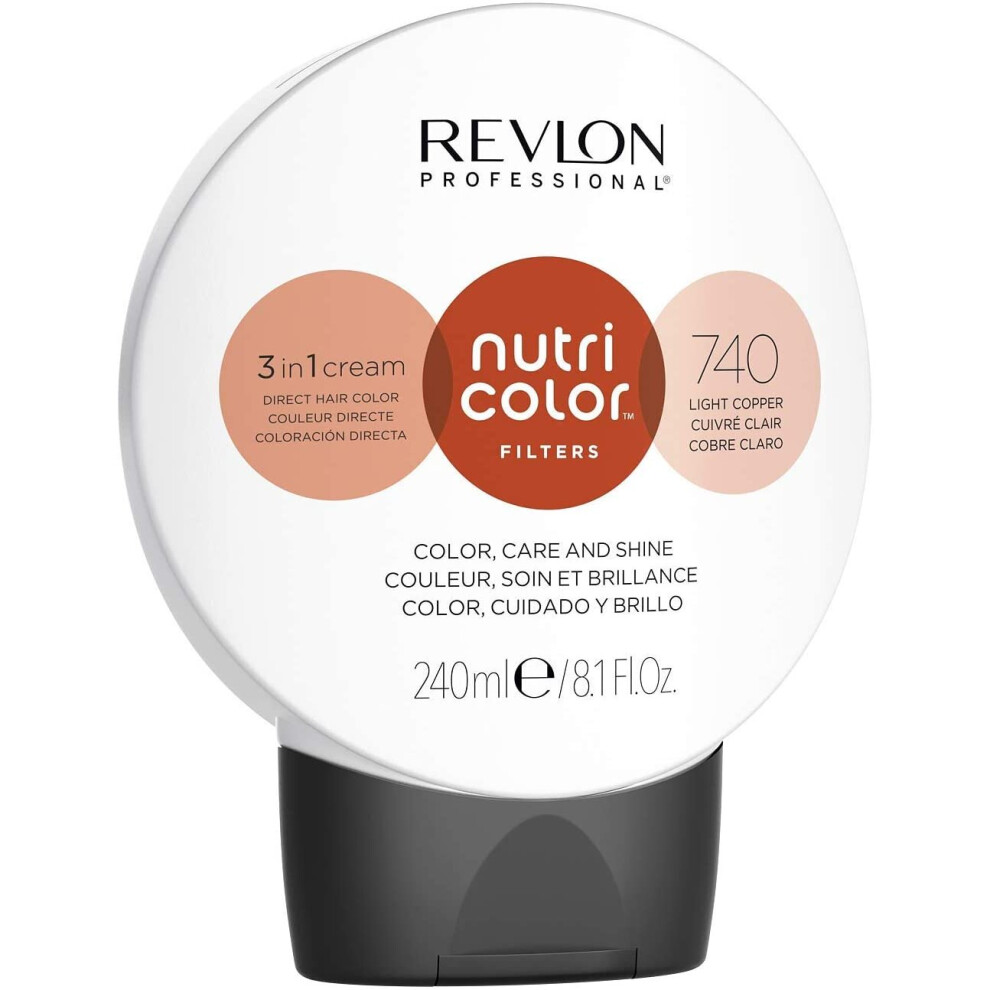 Revlon Nutri Color Filters, Semi Permanent Hair Colour Conditioner, 740 Light Copper, 240 ml