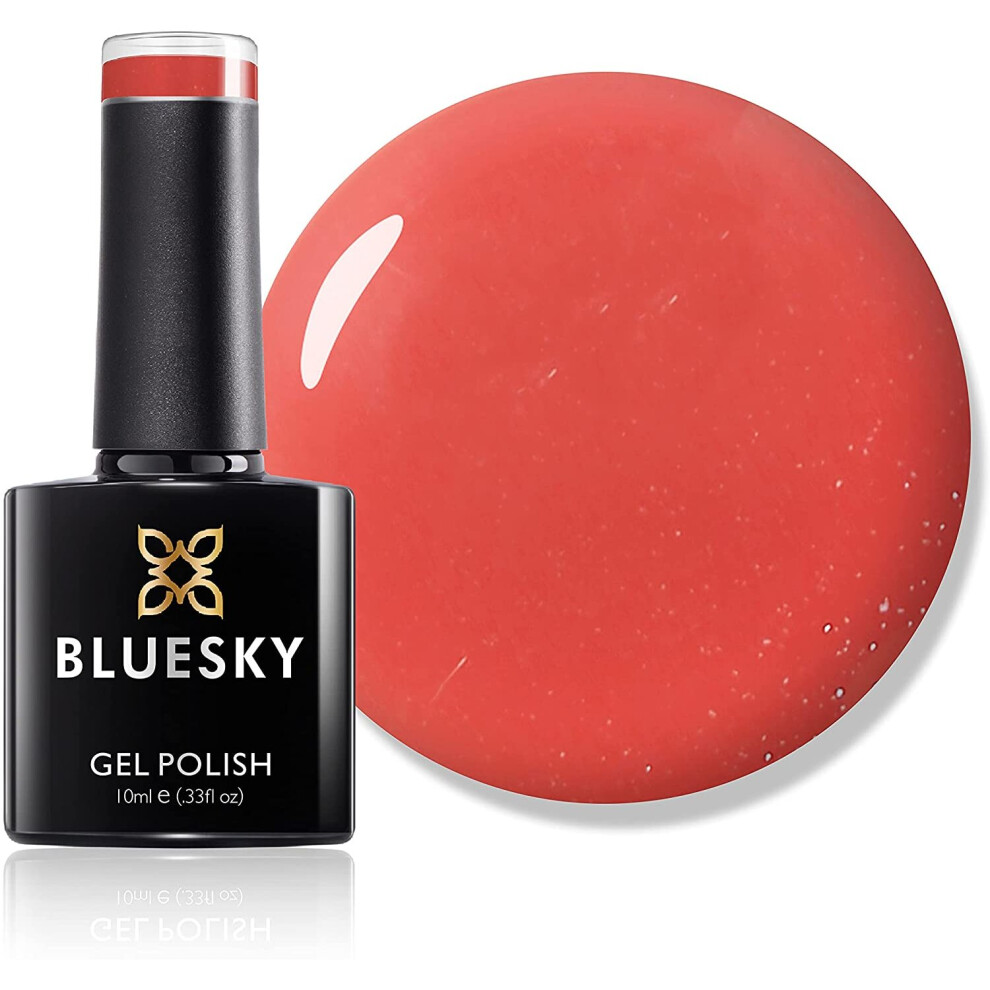 Bluesky Gel Nail Polish, Desert Poppy 80568, Bright Orange, Carrot, Long Lasting, Chip Resistant, 10 ml (Requires Drying Under UV LED Lamp)