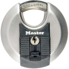 MASTER LOCK Heavy Duty Disc Padlock [Key] [Stainless Steel] [Outdoor] M40EURD - Best Used for Storage Units, Sheds, Garages, Trailers and More