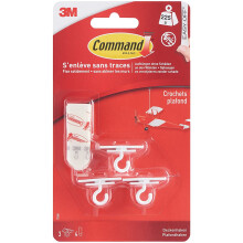 Command 17008 Ceiling Hook, up to 225 g, 3 Hook, 4 Strips