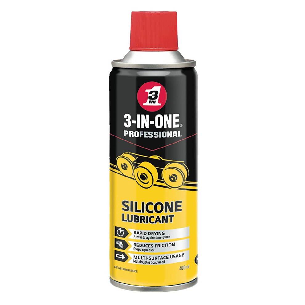 3-In-One Silicone Lubricant 400Ml - Quick-Drying, Corrosion Protection - Safe On Metal, Rubber, Wood & Vinyl; Food-Safe For Electrical & Marine Use