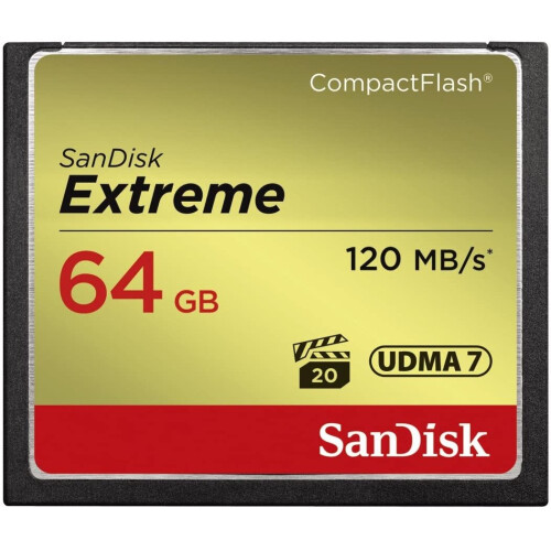 SanDisk SanDisk Extreme 64 GB UDMA7 CompactFlash Card - Black/Gold