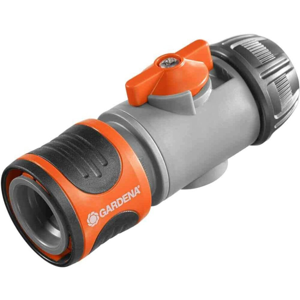 GARDENA Hose Connector with Control Valve: Connection piece to change accessories, especially with high water pressure, control and block water flow,