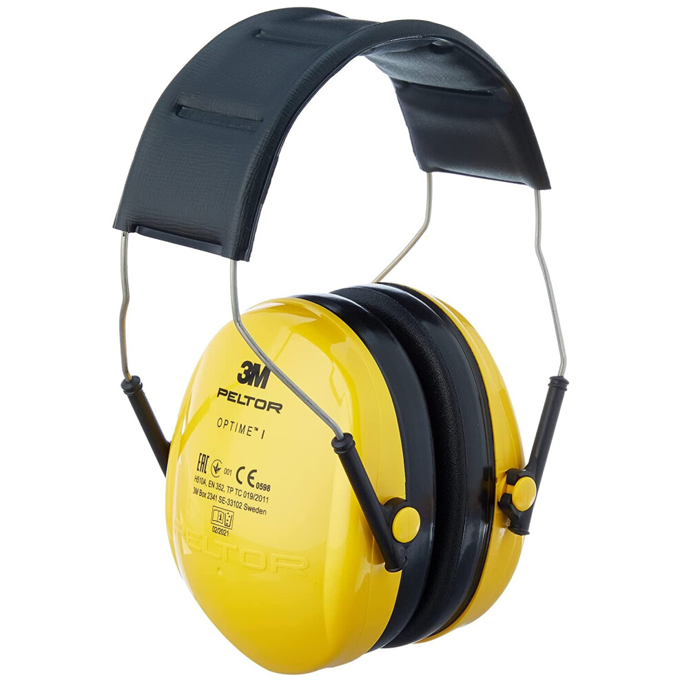 3M Peltor Optime I, H510AC1, Ear Muffs Headband, Lightweight Ear defender, Hearing Protection reduces noise level by up to 27dB, Pack of 1