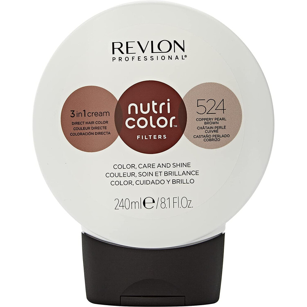 Revlon Nutri Color Filters, Semi Permanent Hair Colour Conditioner, 524 Coppery Pearl Brown, 240 ml