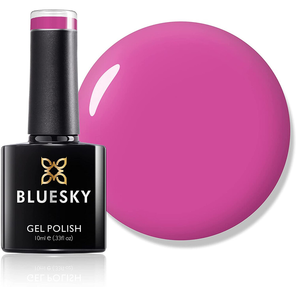 Bluesky Gel Nail Polish, Hot Pop Pink 80519, Bright, Hot Pink, Pink, Long Lasting, Chip Resistant, 10 ml (Requires Drying Under UV LED Lamp)