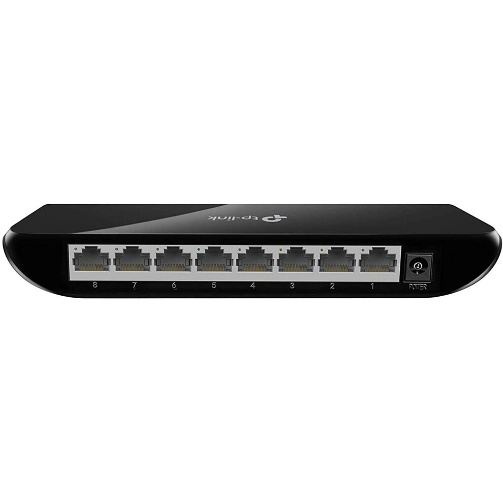 TP-Link TL-SG1008D, 8 Port Gigabit Ethernet Network Switch, Ethernet Splitter, Hub, Desktop and Wall-Mounting, Plastic Case, Plug and Play,