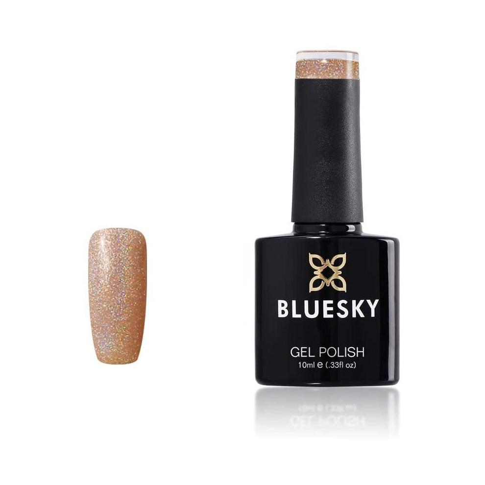 Bluesky Gel Nail Polish, Wish Upon A Star Ch03, Pink Glitter, Long Lasting, Chip Resistant, 10 ml (Requires Drying Under UV LED Lamp)