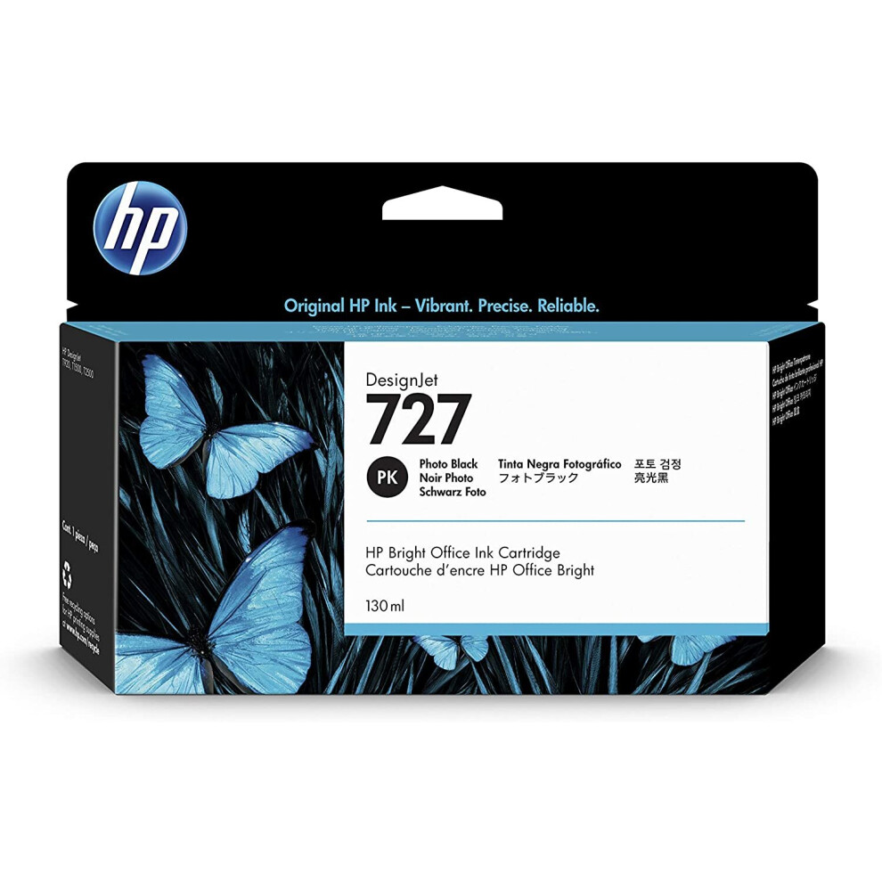 HP 727 B3P23A Photo Black 130-ml Genuine HP DesignJet Ink Cartridge with original HP Ink, for HP DesignJet T2500, T1500 & T900 Series Large Format