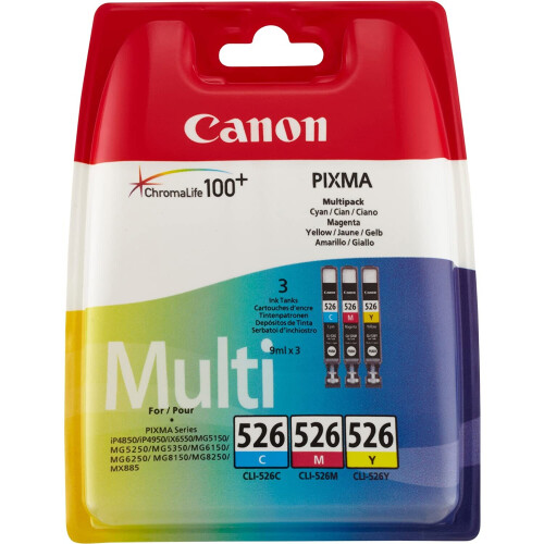 Canon Canon CLI-526 Ink Cartridge - Cyan/Magenta/Yellow (Multi-Pack)
