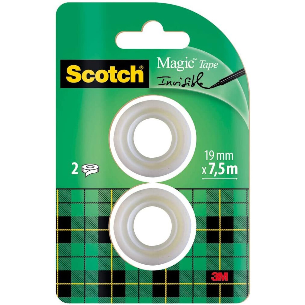 Scotch Magic Tape - 2 x Refill Rolls - 19mm x 7.5m