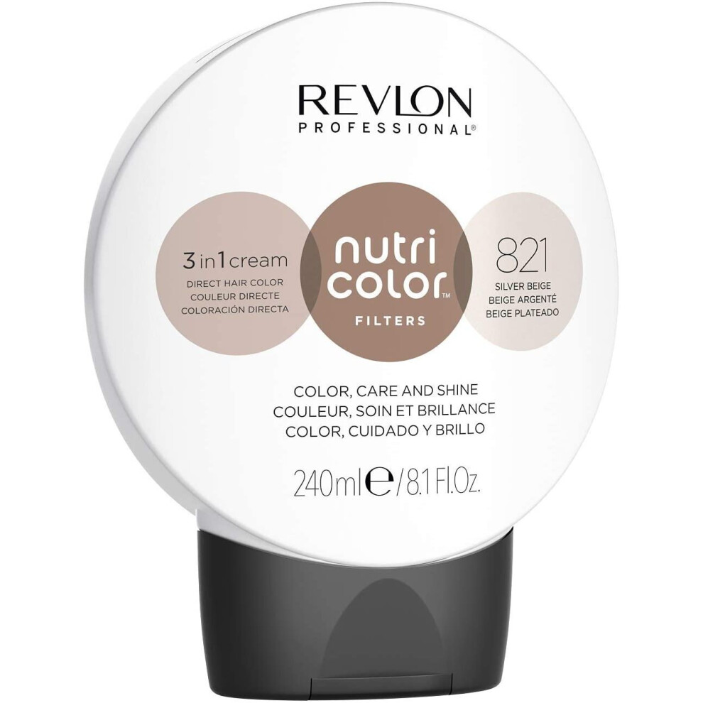 Revlon Nutri Color Filters, Semi Permanent Hair Colour Conditioner, 821 Silver Beige, 240 ml