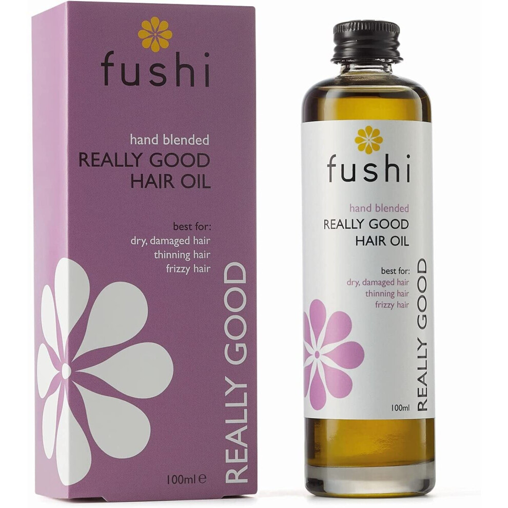 Fushi Really Good Hair Oil 100 ml | Rich in Antioxidants | Best for Dry & Damage Hair, Thinning Hair, Frizzy Hair | Ethical & Vegan Society Approved |