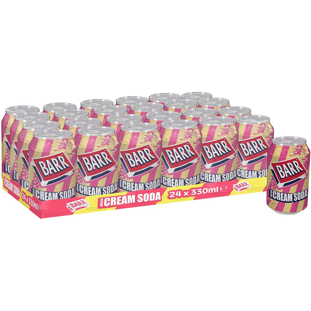 Barr American Cream Soda Fizzy Drink Cans, 330ml, (Pack of 24) 