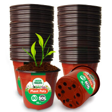 80pk Plastic Plant Pots | Plant Pots For Indoor & Outdoor Use