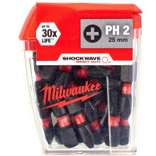 MILWAUKEE SHOCKWAVE 25 X PH2 25MM SCREWDRIVER BITS 4932430853
