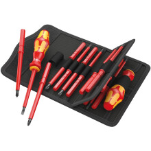 Wera 05347107001 347107 60 i/62 i/65 i/18 KKVDE 60i/62i/65i/18 Kraftform Kompakt VDE Screwdriver Set with Insulated Interchangeable Blades and Twin