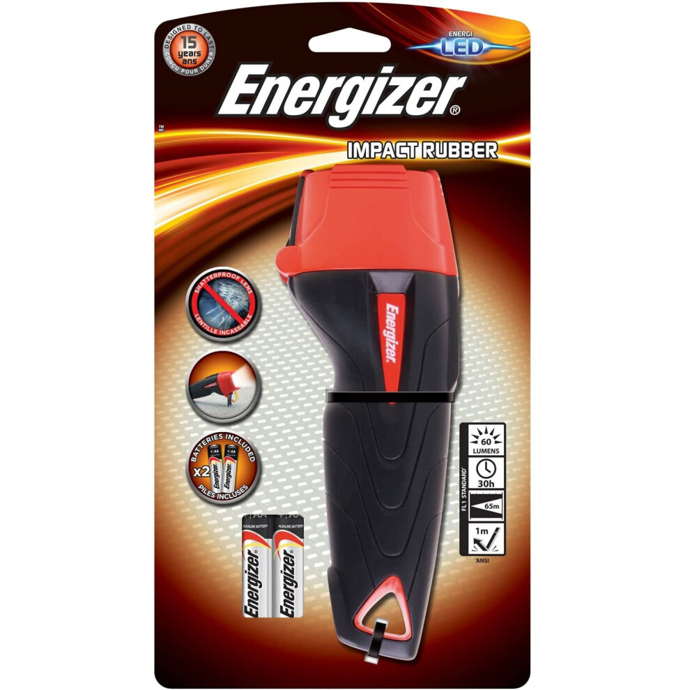 Energizer - Full LED Torch / Flashlight Range - For Emergency, Camping & Hiking (Compact, Headlight, Duo, Metal & Lantern Torches) (Impact Rubber