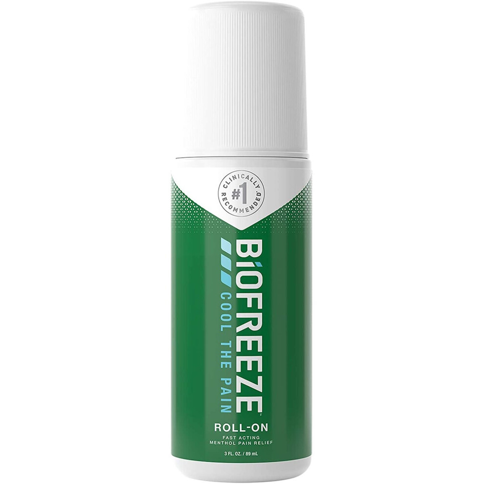 Biofreeze Pain Relieving Roll-On, 89 ml, Cooling Topical Analgesic, On-the-Go Use, Long Lasting, Soothing, Targeted Pain Relief, Cold Therapy for