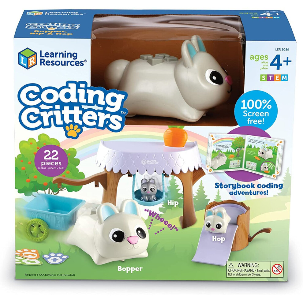 Learning Resources LER3089 Critters Bopper, Hip & Hop, Introduces Children as Young as Four, Design Your own Endless Coding Challenges, Play Hide and