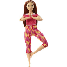 Barbie Made to Move Doll, Curvy, with 22 Flexible Joints & Long Straight Red Hair Wearing Athleisure-wear for Kids 3 to 7 Years Old