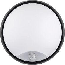 Luceco Eco Round Bulkhead LED Lighting with PIR Motion Sensor, Black and White Bezel, 21.5 cm, 10 Watts