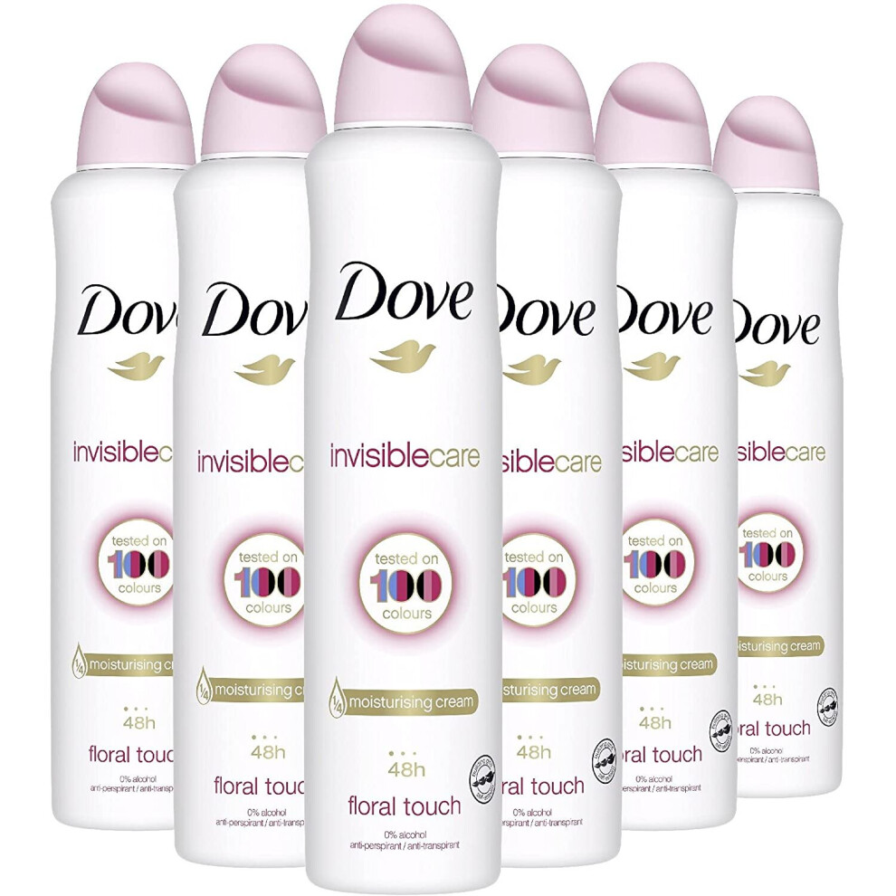 Dove Invisible Care Anti Perspirant Deodorant Spray For Women, Long Lasting Protection, Leaving No Marks, For A Clean And Fresh Fragrance Bulk Pack (6