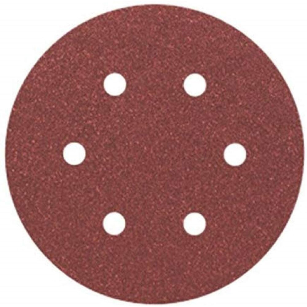 Bosch 2608605718 Sanding Discs for Wood, Velcro Type, 6 Hole, 150mm, P80 Grit, Brown, Pack of 5