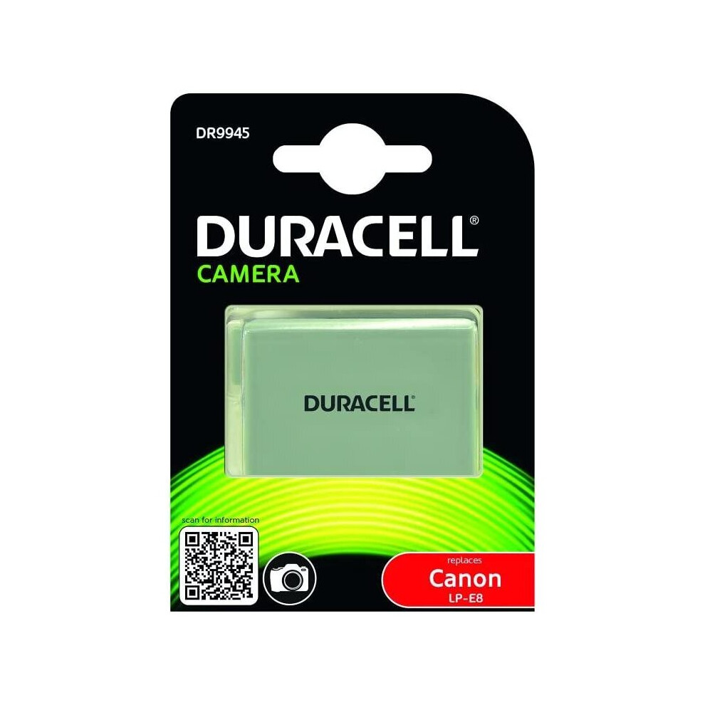 Duracell DR9945 Premium Analog Canon LP-E8 Battery for EOS 550D 600D 700D 7.4V 1020mAh , white
