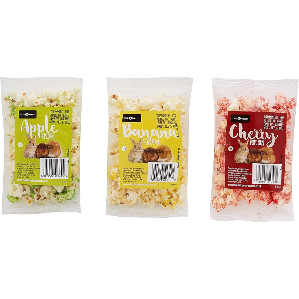 Little Friends Banana/Cherry/Apple Assorted Animal Popcorn, Small, Pack of 24